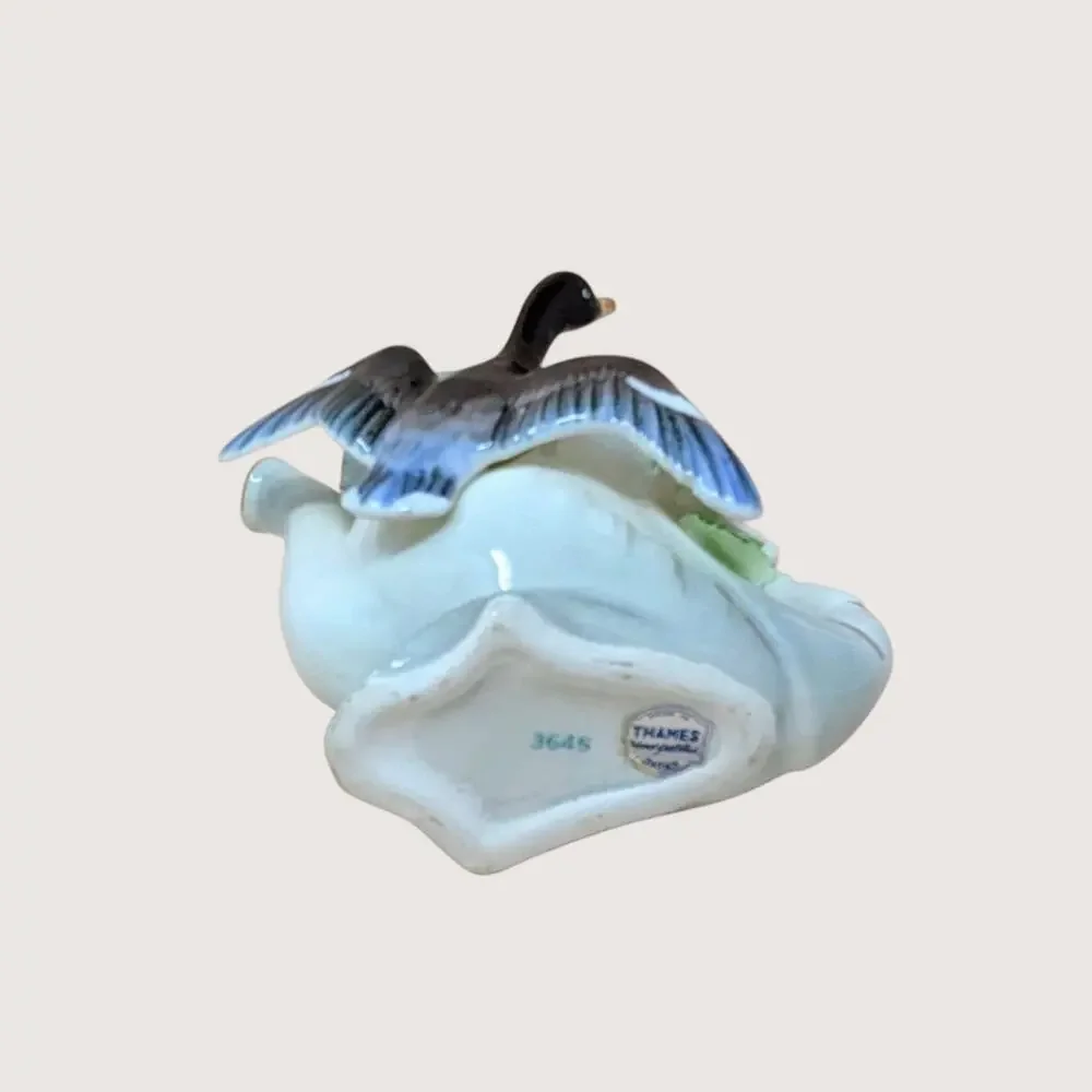 1950s Thames Hand Painted Ceramic Duck Watering Can Vase
